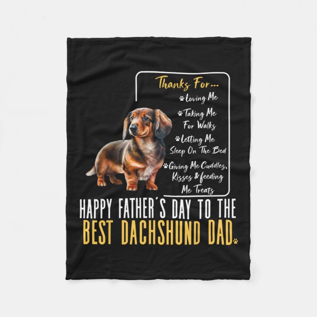 Couverture Polaire Fête des pères Au Meilleur Dachshund Papa - Dachsh (Devant)