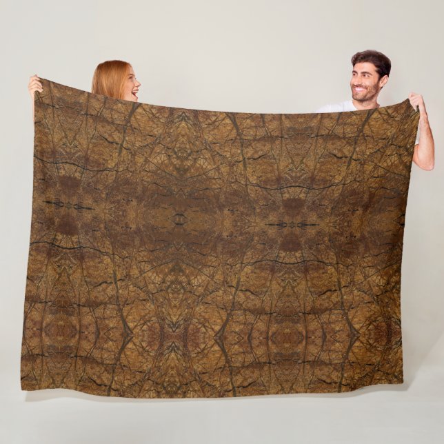 Couverture Polaire Fête des pères Brown Motif en pierre (En situation)