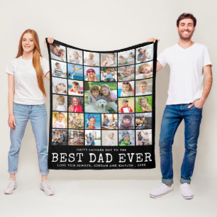 Couverture Polaire Fête des pères MEILLEUR PAPA JAMAIS Photo Coller v