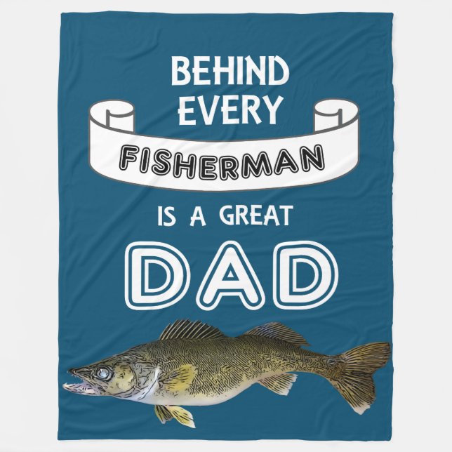 Couverture Polaire Fête des pères Pêche Grand Papa Walleye (Devant)