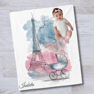 Couverture Polaire Fête Prénatale de Bébé Paris Tour Eiffel Mixte