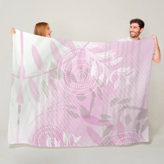 Couverture Polaire Feuille botanique rose abstraite moderne