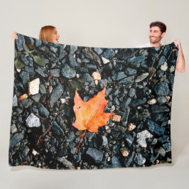 Couverture Polaire Feuille d'automne orange