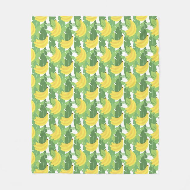 Couverture Polaire Feuille de banane et motif de fruit (Devant)