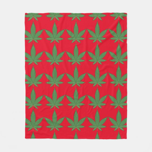 Couverture Polaire Feuille de mauvaises herbes personnalisée (Devant)