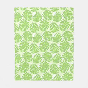 Couverture Polaire Feuille de plante tropicale - motif de Monstera