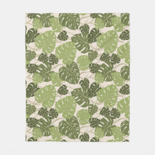 Couverture Polaire Feuille hawaïenne de Monstera de cintre de falais