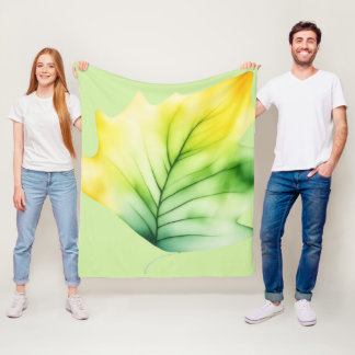 COUVERTURE POLAIRE FEUILLE VERTE