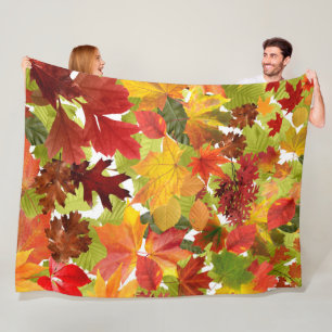 Couverture Polaire Feuilles automnales d'automne