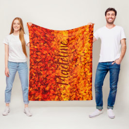 Couverture Polaire Feuilles automnales de Monogrammes