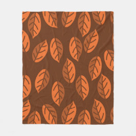 Couverture Polaire Feuilles brunes