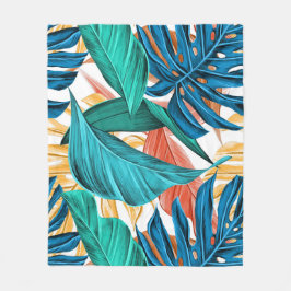 Couverture Polaire Feuilles colorées