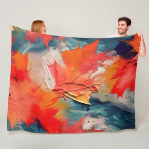 Couverture Polaire Feuilles dans le vent – Mouvement abstrait d'autom
