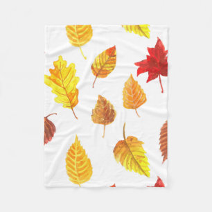 Couverture Polaire Feuilles d'automne motif