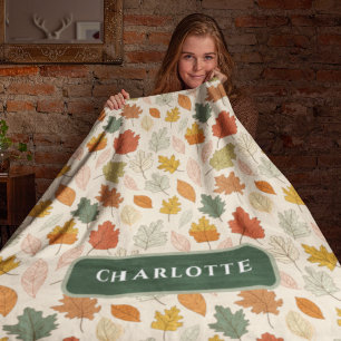Couverture Polaire Feuilles d'automne personnalisées - Cosy Automne N