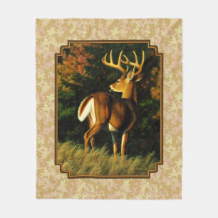 Couverture Polaire Feuilles d'automne Whitetail Buck