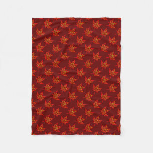 Couverture Polaire Feuilles de feu