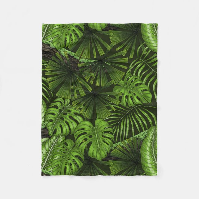Couverture Polaire Feuilles de la jungle (Devant)