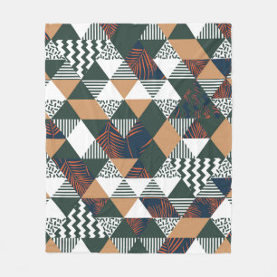 Couverture Polaire Feuilles de palmiers géométriques, motif à la mode