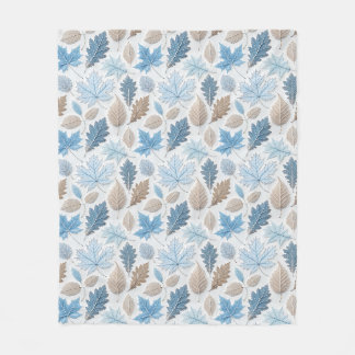 Couverture Polaire feuilles d'hiver enrobés de givre délicat