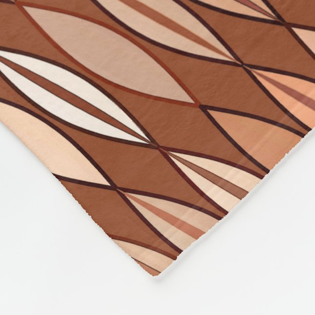 Couverture Polaire Feuilles modernes du milieu du siècle, cacao Brown (Coin)