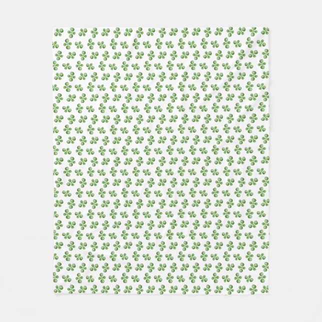 Couverture Polaire Feuilles succulents sur blanc (Devant)