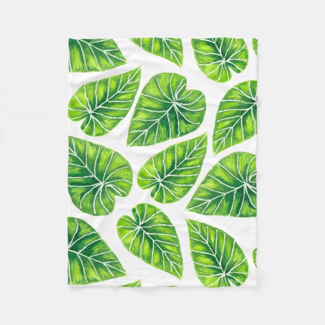 Couverture Polaire Feuilles tropicaux (Devant)