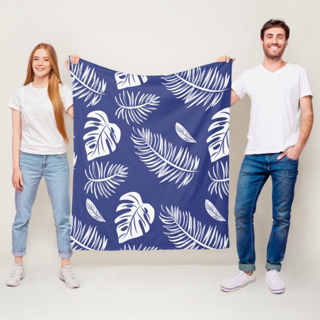 Couverture Polaire Feuilles tropicaux 15 (En situation)