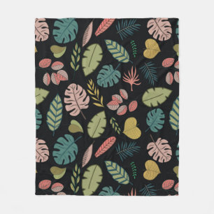 Couverture Polaire Feuilles tropicaux motif sans couture