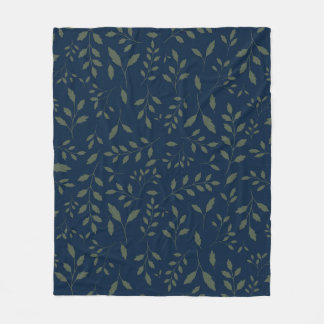 Couverture Polaire Feuilles vert sauge lunatique motif marine