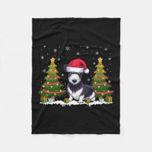 Couverture Polaire Feux d'arbre de Noël Rat Terrier Chien Santa Hat N