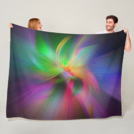 Couverture Polaire Feux d'artifice des couleurs - Art fractal