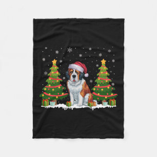 Couverture Polaire Feux de Noël Saint Bernard Chien Père Noël Noël