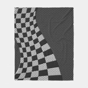 Couverture Polaire Fibre de carbone comme course Drapeau Wave Print