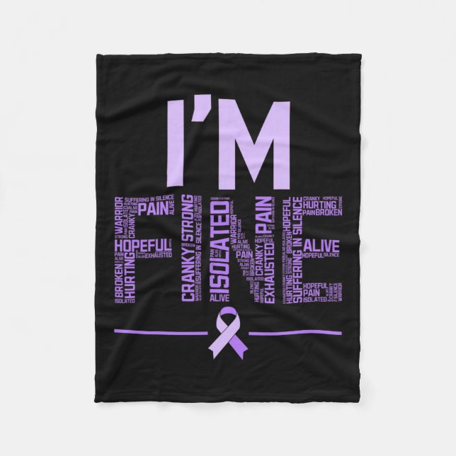 Couverture Polaire Fibromyalgie fine guerrier Fibro Sensibilisation V (Devant)