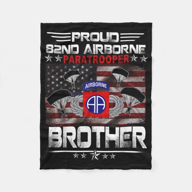 Couverture Polaire Fier 82e Parachutiste aéroporté Drapeau américain  (Devant)