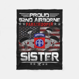 Couverture Polaire Fier 82e parachutiste aéroporté Sister Us Drapeau