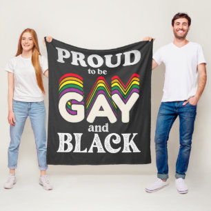 Couverture Polaire Fier d'être gay et noir Fierté LGBT