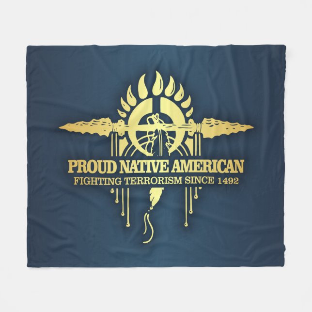 Couverture Polaire Fiers Amérindiens (Combattre le terrorisme) (Devant (Horizontal))