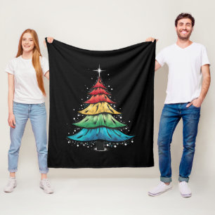 Couverture Polaire Fierté LGBTQ Arc-en-ciel Drapeau Gay Arbre de Noël