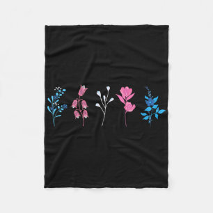 Couverture Polaire Fierté transgenre florale, Fleur du drapeau transg
