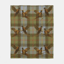 Couverture Polaire Fighting Pheasants on tweed / tartan background 