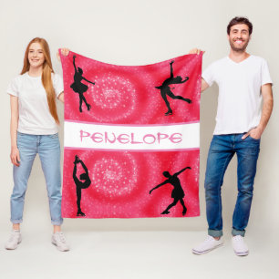 Couverture Polaire Figure Patinage Cerise Swirl Fleece Blanket