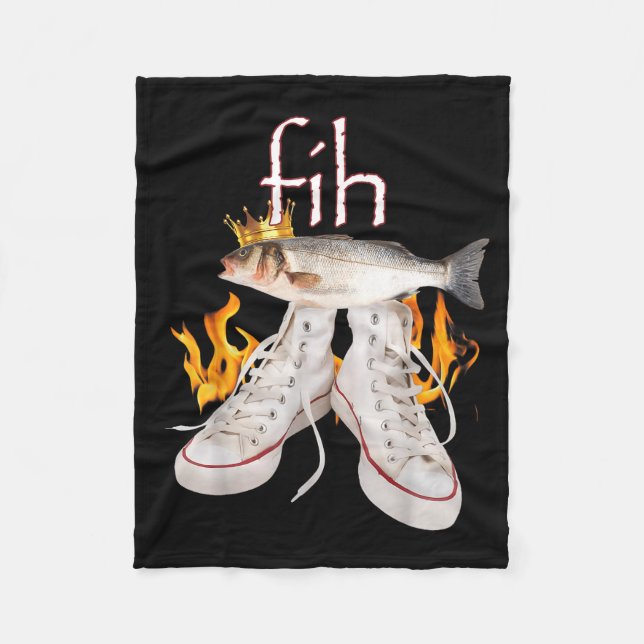 Couverture Polaire Fih Scute Ss Cute Sss Fish Funny Misspelled Fish M (Devant)