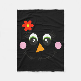 Couverture Polaire Fille au visage d'Ecrow Cils Fleur Drôle d'Hallowe
