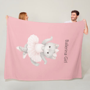Couverture Polaire Fille ballerine chaton gris