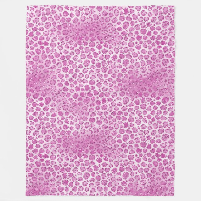 Couverture Polaire Fille brillante Empreinte de léopard rose (Devant)