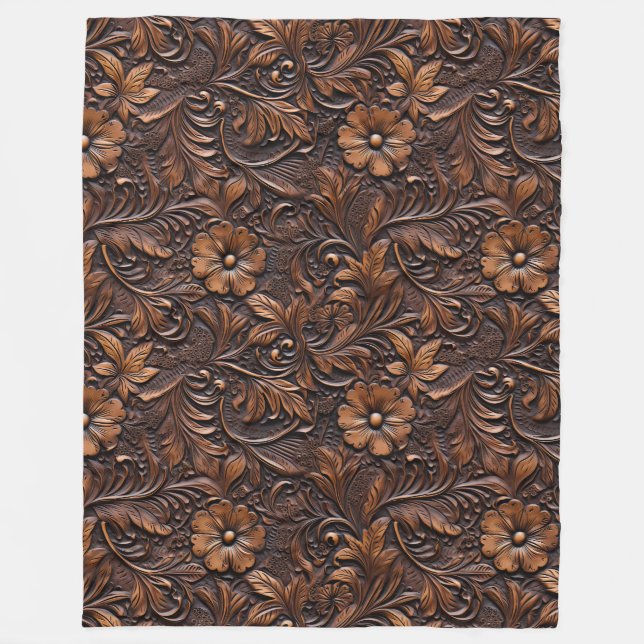 Couverture Polaire Fille Brown occidentale Bohemian Floral (Devant)