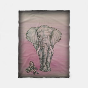 Couverture Polaire Fille de ballerine avec l'éléphant