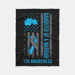 Couverture Polaire Fille D'Un Guerrier T1D Diabétique Type 1 Diabète